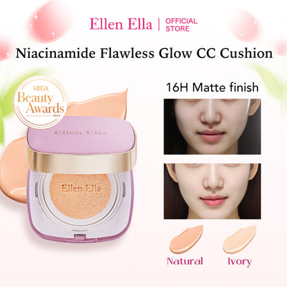 Ellen Ella Flawless Glow CC Cushion Foundation - SPF30, high concealer and 16 hours long lasting