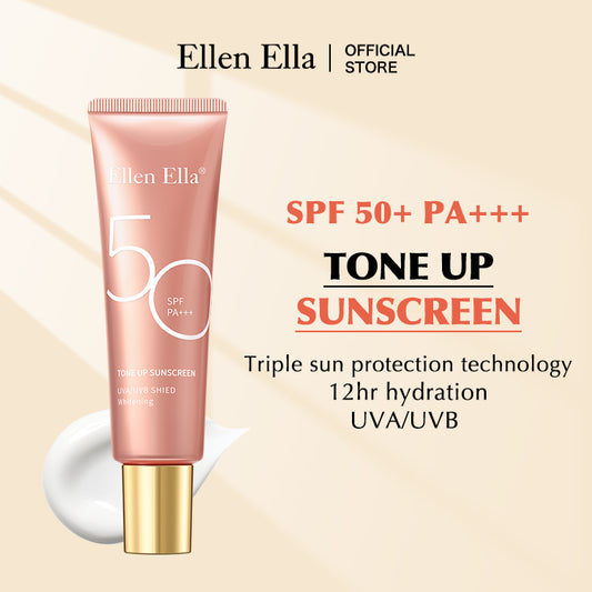 Ellen Ella New Upgrade Tone Up Sunscreen-SPF50 + PA+++,Naturel brightening,12 hours sun protection-Safety and environmental protection