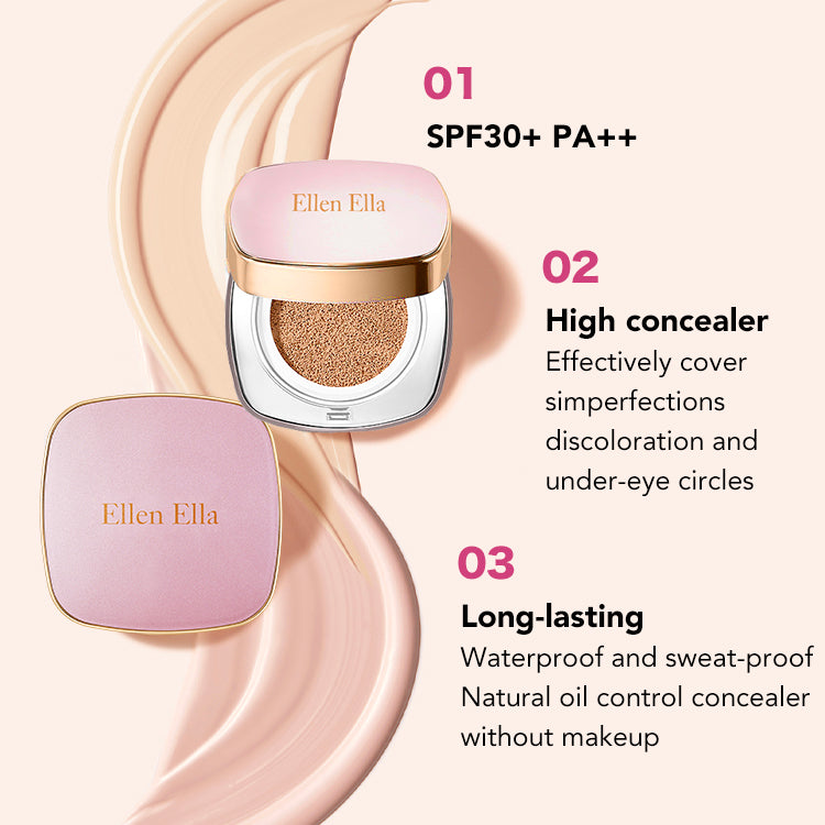 Ellen Ella Flawless Glow CC Cushion Foundation - SPF30, high concealer and 16 hours long lasting